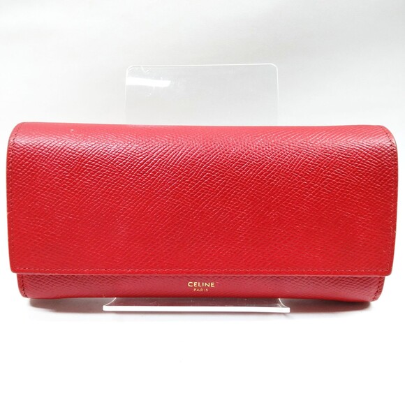 Celine Long Wallet Red Leather #178871C11B - Picture 1 of 11